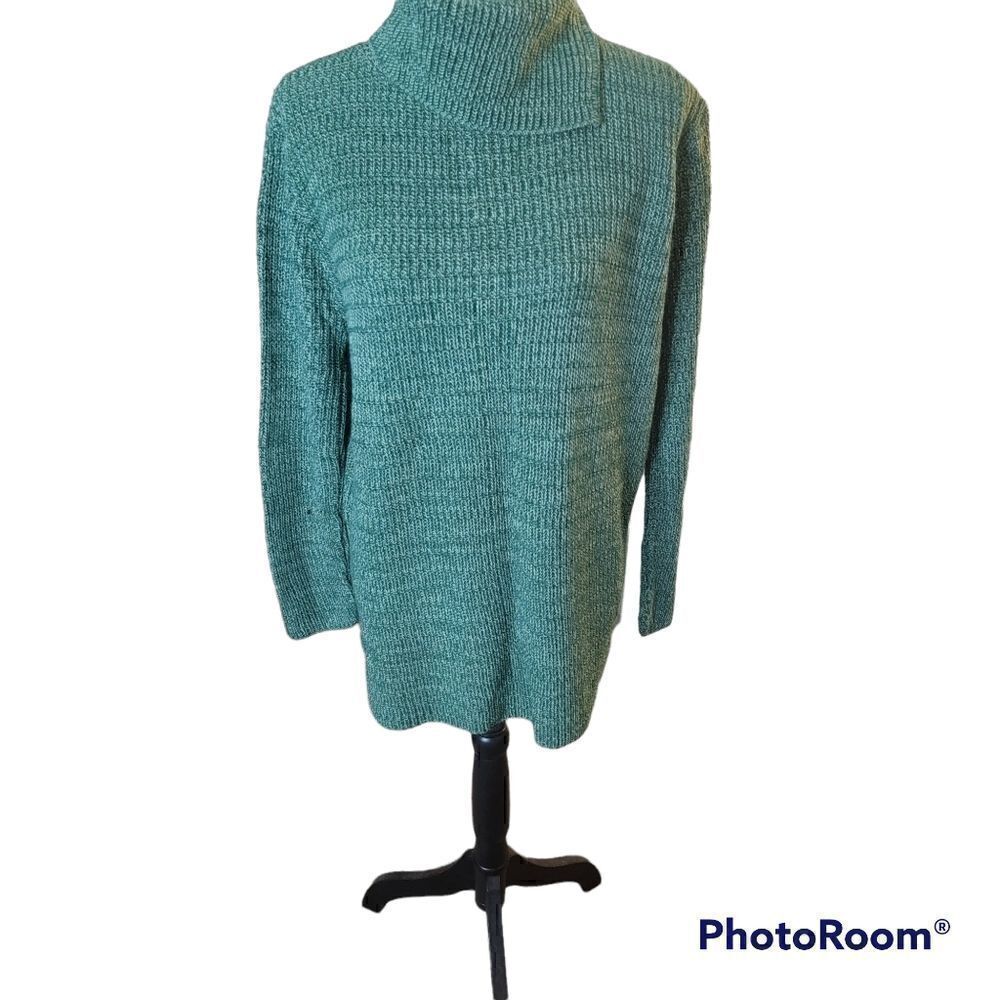 Bobbie Brooks Green Sweater with Mock Neck. Size L.